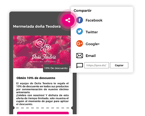 diseño código QR en pdf comparte